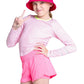 Girls` Victory Steak Long Sleeve Tennis Top Pink Apparel Lucky In Love