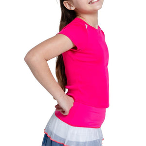 Girls' Hip To It Short Sleeve Tennis Top Shocking Pink Apparel Lucky In Love