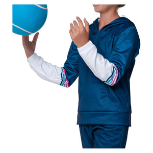 Girls` Good Vibes Fleece Tennis Hoodie Navy Apparel Lucky In Love