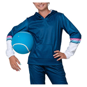 Girls` Good Vibes Fleece Tennis Hoodie Navy Apparel Lucky In Love