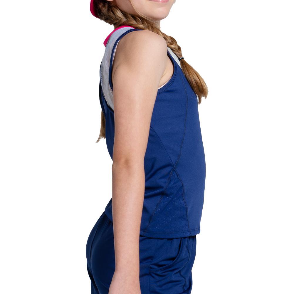 Girls' Shimmer Tennis Tank Blueberry Apparel Lucky In Love