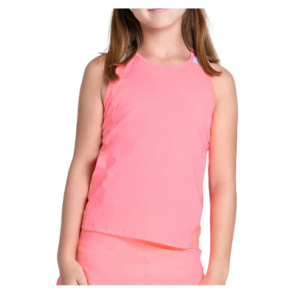 Girls` Shimmer Tennis Tank Flamingo Apparel Lucky In Love
