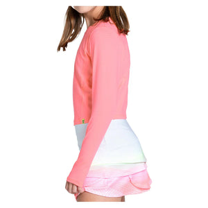 Girls` Cross Court Long Sleeve Tennis Top Flamingo Apparel Lucky In Love