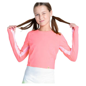 Girls` Cross Court Long Sleeve Tennis Top Flamingo Apparel Lucky In Love