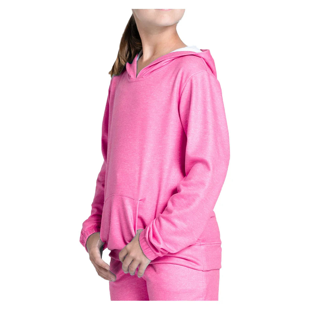 Girls` Heather Tennis Hoodie Apparel Lucky In Love