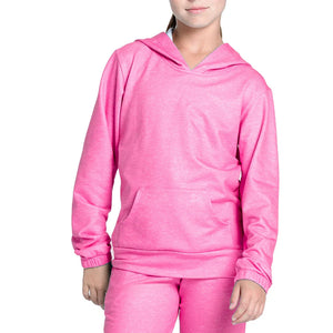 Girls` Heather Tennis Hoodie Apparel Lucky In Love
