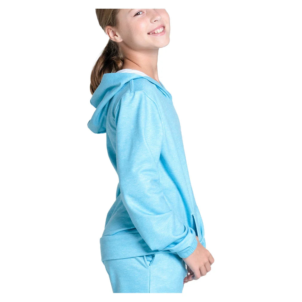 Girls` Heather Tennis Hoodie Apparel Lucky In Love