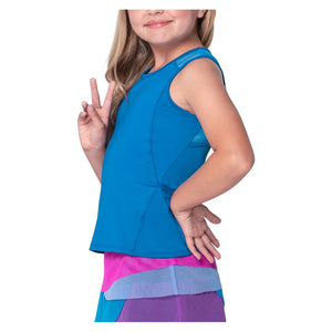 Girls` Volley Tennis Tank Electric Blue Apparel Lucky In Love