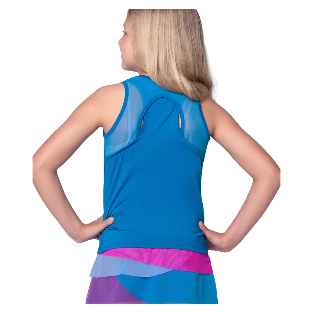 Girls` Volley Tennis Tank Electric Blue Apparel Lucky In Love