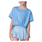 Girls` Linen Play Short Sleeve Tennis Top Periwinkle Apparel Lucky In Love