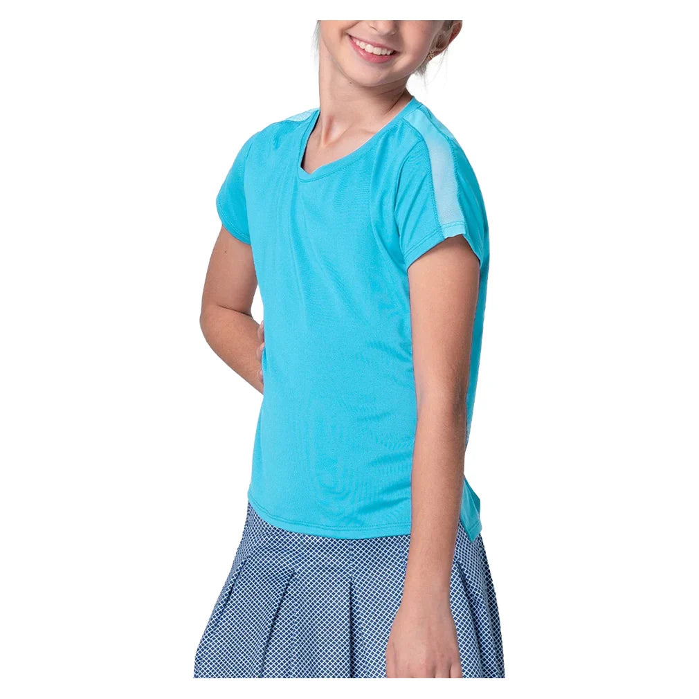 Girls` Boxy Short Sleeve Tennis Top Ocean Apparel Lucky In Love