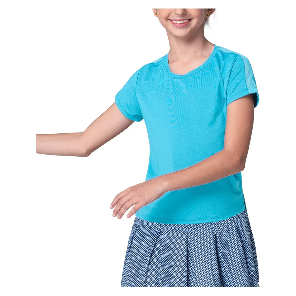 Girls` Boxy Short Sleeve Tennis Top Ocean Apparel Lucky In Love