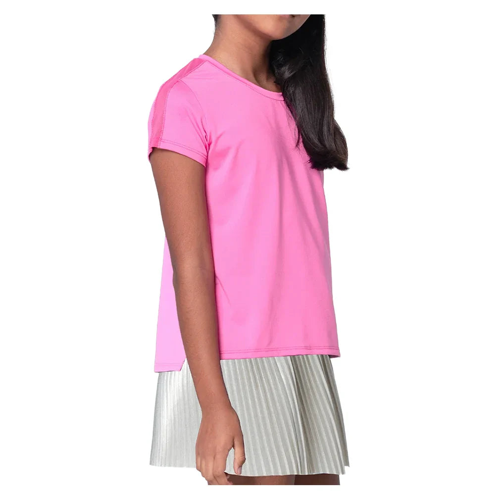 Girls` Boxy Short Sleeve Tennis Top Pink Apparel Lucky In Love
