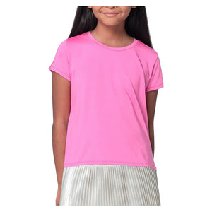 Girls` Boxy Short Sleeve Tennis Top Pink Apparel Lucky In Love