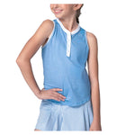 Girls` Linen Play Henley Tennis Tank Periwinkle Apparel Lucky In Love