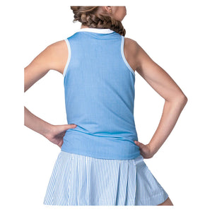 Girls` Linen Play Henley Tennis Tank Periwinkle Apparel Lucky In Love