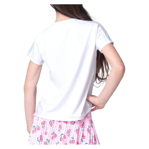 Girls` Disco Cherry Short Sleeve Tennis Top Mulberry Apparel Lucky In Love