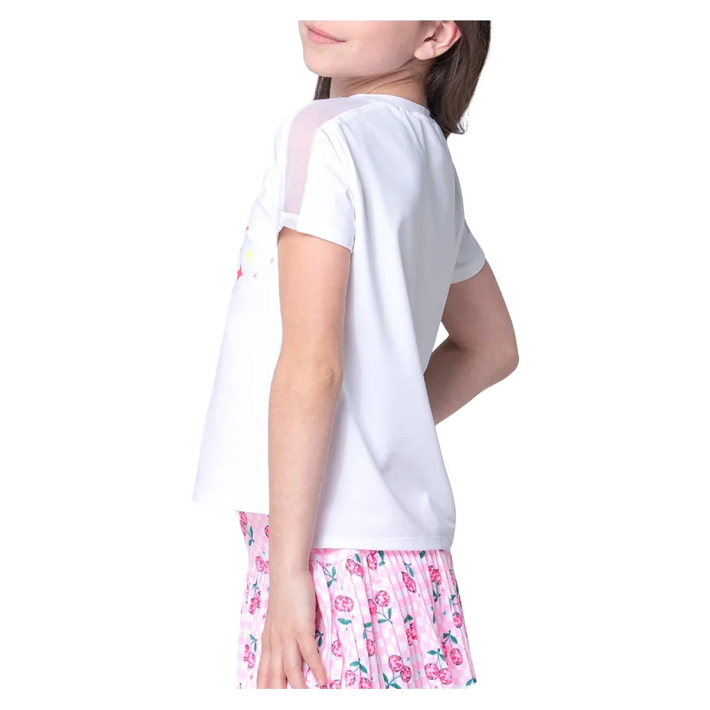 Girls` Disco Cherry Short Sleeve Tennis Top Mulberry Apparel Lucky In Love