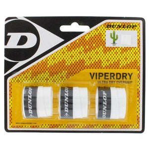 Viperdry White 3 Pack Ultra Dry Tennis Overgrip Accessories Dunlop