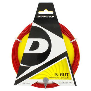 Red - S-Gut 17G Red Tennis String Strings Dunlop