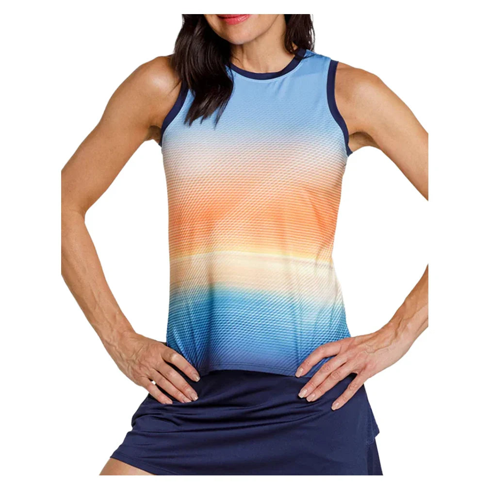 Women`s Zeta Tennis Tank Sunset Shores Apparel Tail