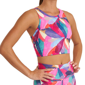 Women's Bungee High Neck Bra Petal Print Apparel Thrive Societe