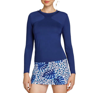Women's Crown Longsleeve Tennis Top Blue Depths Apparel Tail