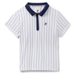 Girls` Performance Iconic BB1 Tennis Polo White and Navy Apparel Fila
