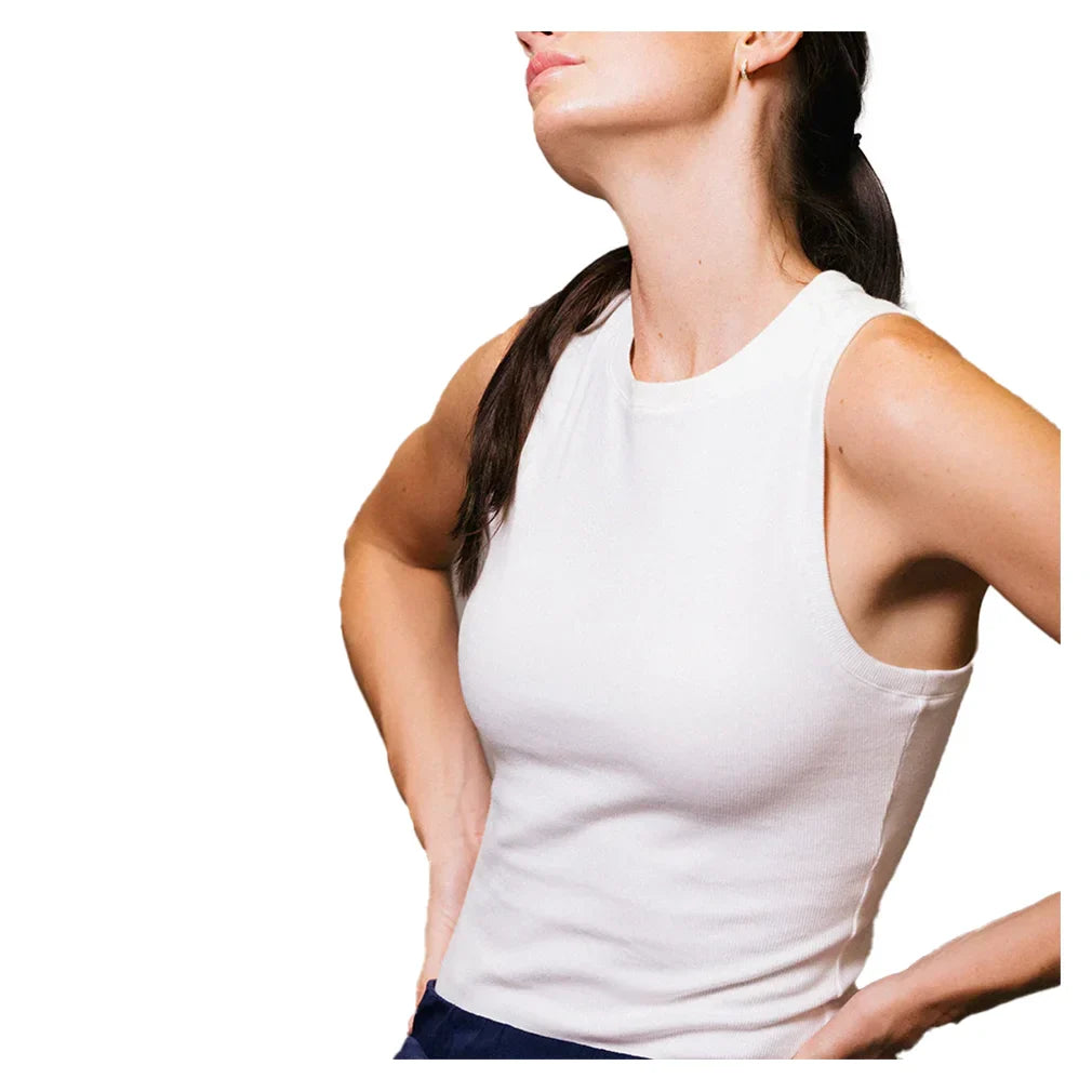 Women`s Classic Crew Neck Tennis Tank White Apparel Thrive Societe