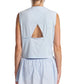 Women`s Overlap Back Tennis Top Bay Blue Apparel Thrive Societe