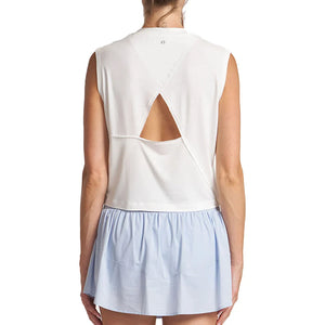 Women`s Overlap Back Tennis Top White Apparel Thrive Societe