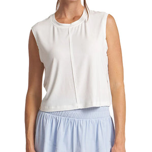 Women`s Overlap Back Tennis Top White Apparel Thrive Societe