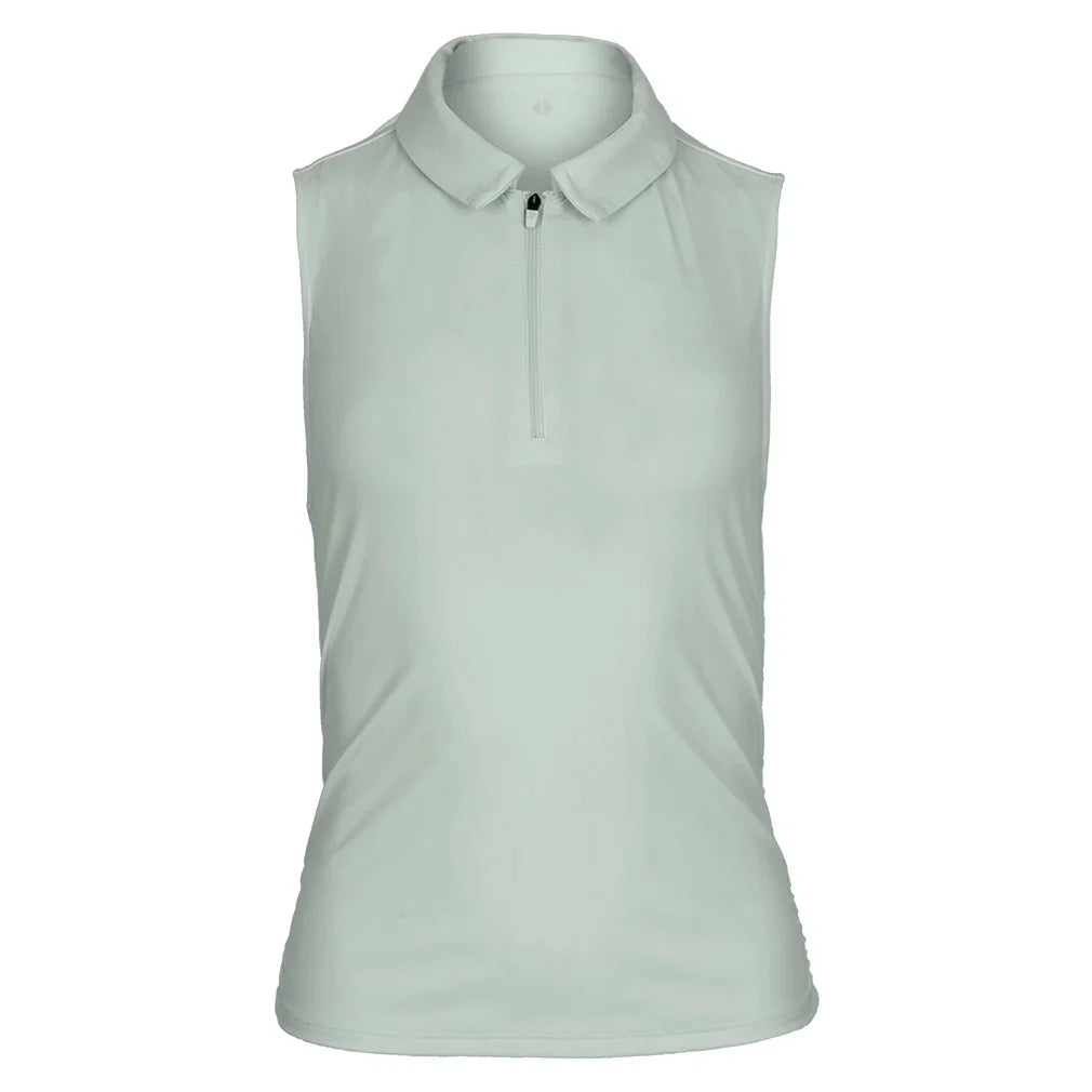 Women`s Shirred Zip Polo Tennis Tank Apparel Thrive Societe