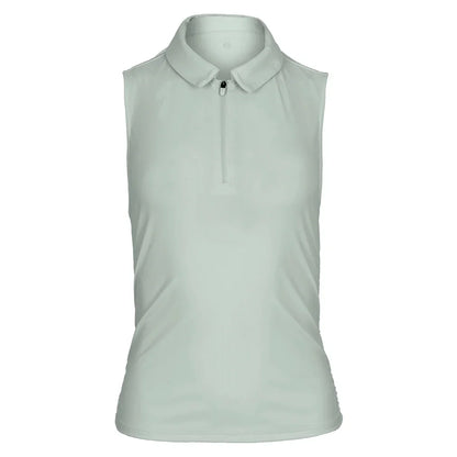 Women`s Shirred Zip Polo Tennis Tank Apparel Thrive Societe