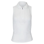 Women`s Shirred Zip Polo Tennis Tank White Apparel Thrive Societe