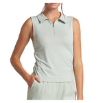 Women`s Shirred Zip Polo Tennis Tank Apparel Thrive Societe