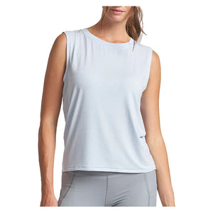 Women`s Contrast Stitch Muscle Tennis Tank Bay Blue Apparel Thrive Societe