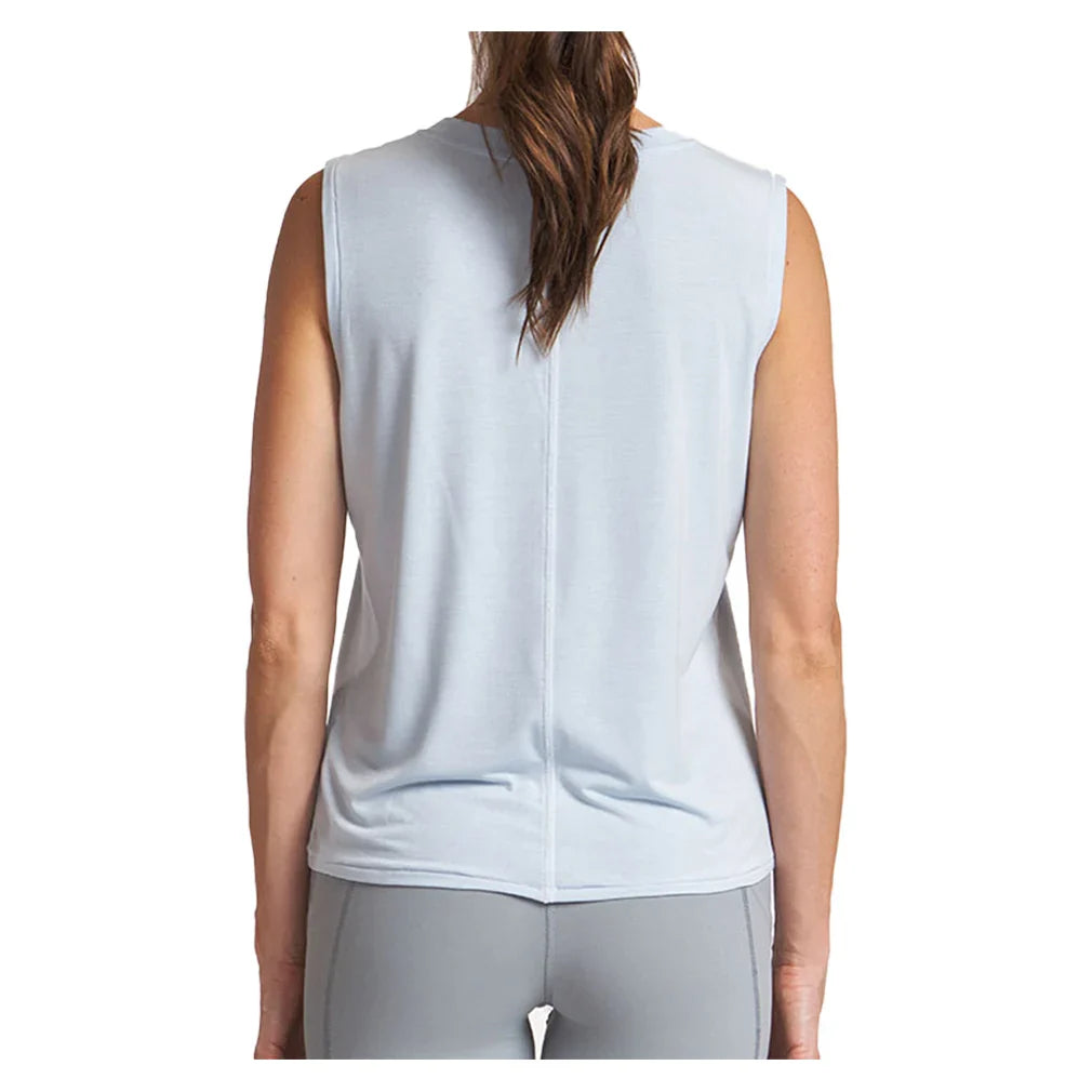 Women`s Contrast Stitch Muscle Tennis Tank Bay Blue Apparel Thrive Societe