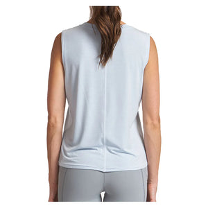 Women`s Contrast Stitch Muscle Tennis Tank Bay Blue Apparel Thrive Societe