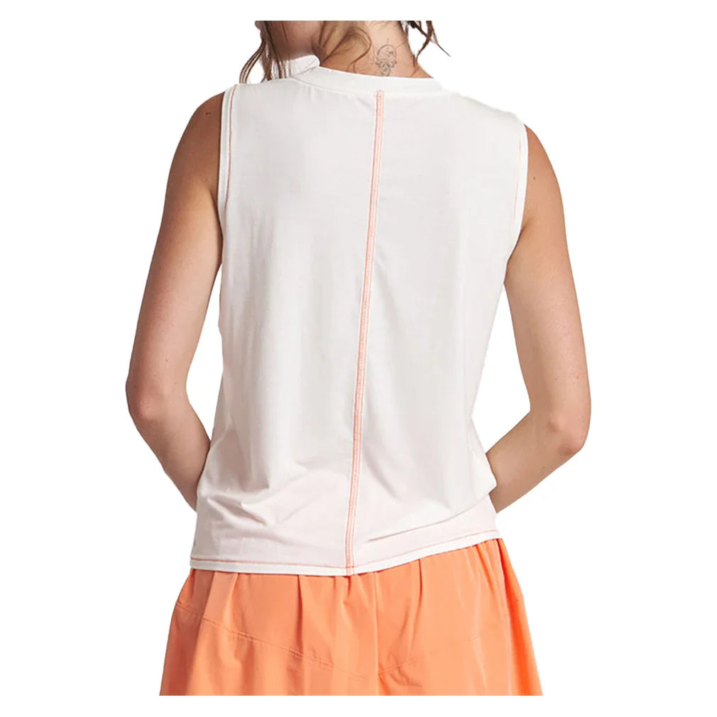 Women`s Contrast Stitch Muscle Tennis Tank White Apparel Thrive Societe