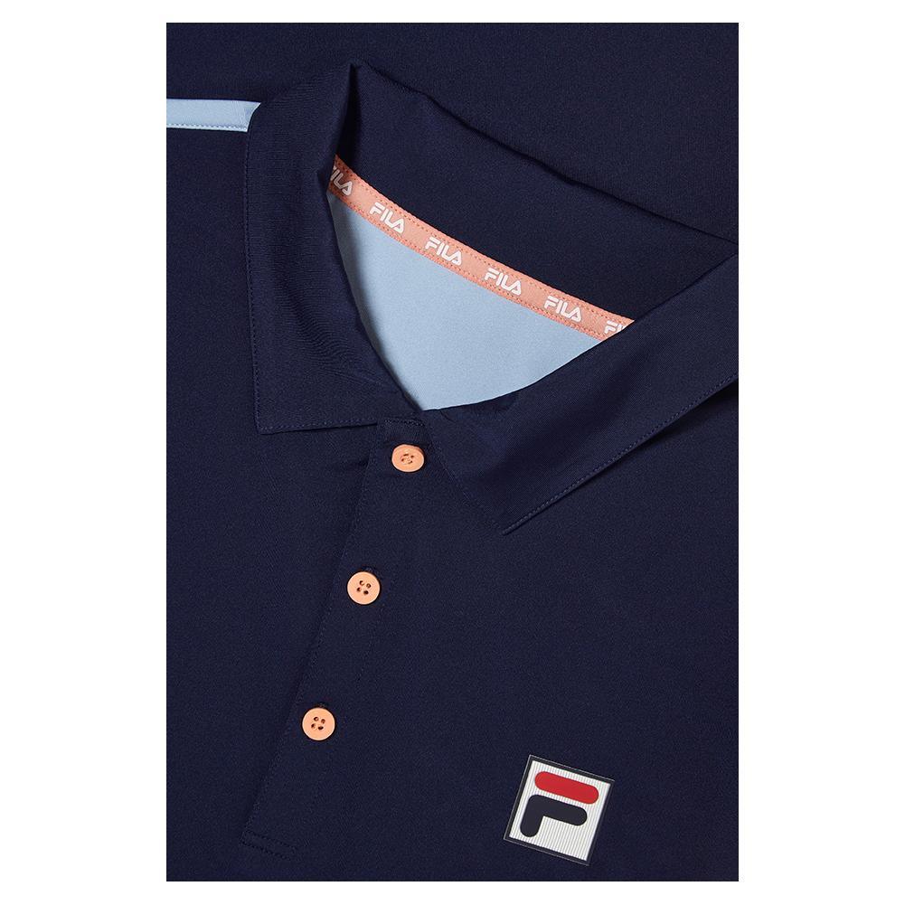 Men`s Solar Power Color Block Tennis Polo Apparel Fila
