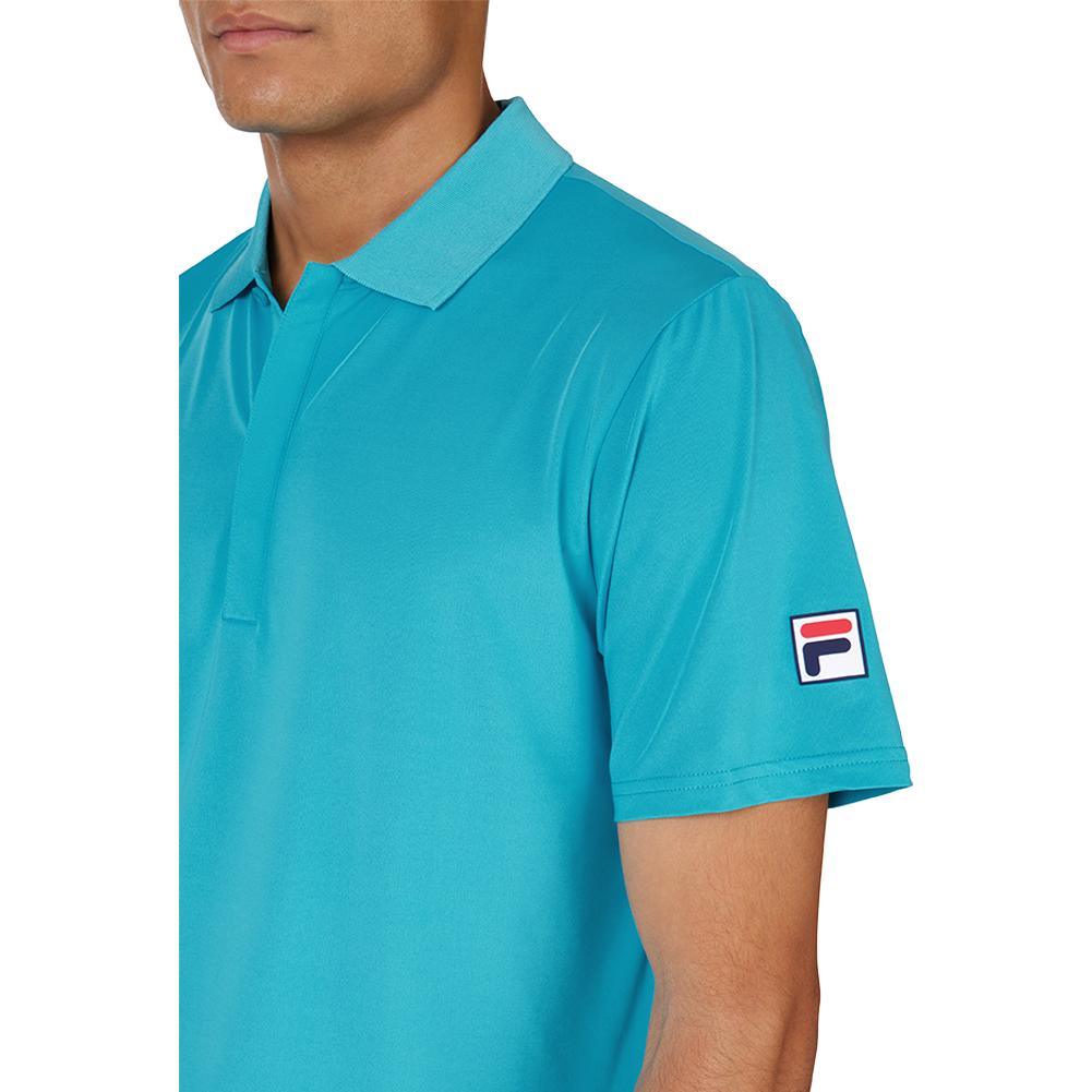 Men's Short Sleeve Tennis Polo Scuba Blue Apparel Fila