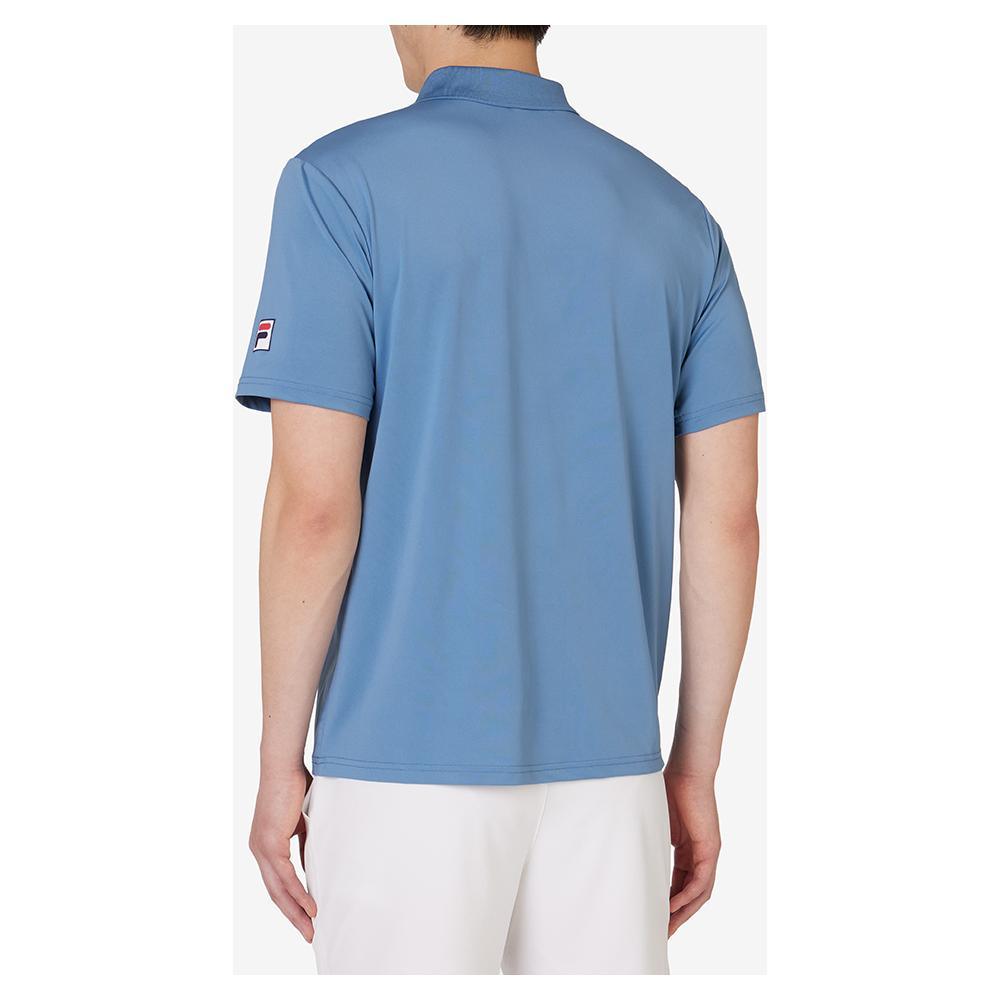 Men's Short Sleeve Tennis Polo Elemental Blue Apparel Fila