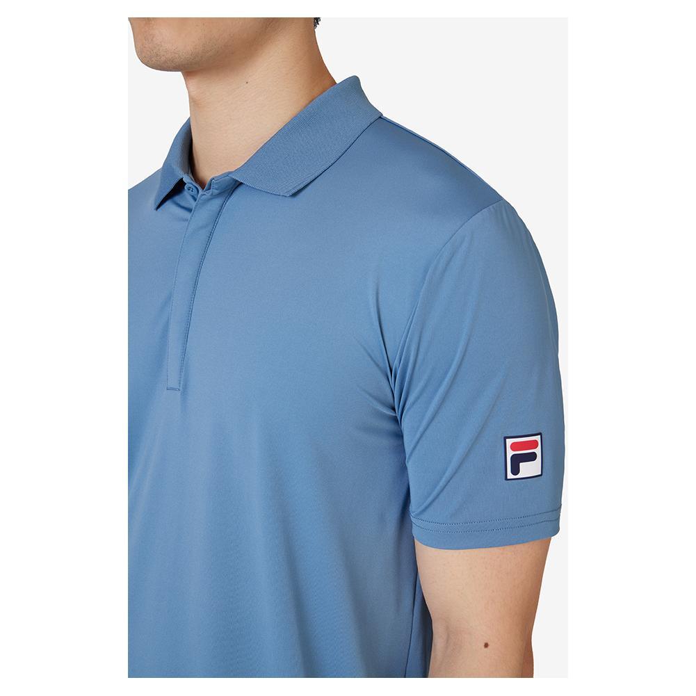 Men's Short Sleeve Tennis Polo Elemental Blue Apparel Fila