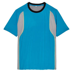 Men's Back Spin Short Sleeve Mesh Tennis Crew Hawaiian Ocean and Silver Sconce Apparel Fila