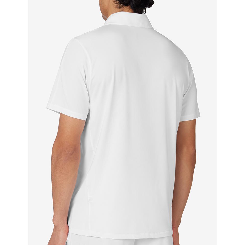 Men's Short Sleeve Zip Tennis Polo White Apparel Fila