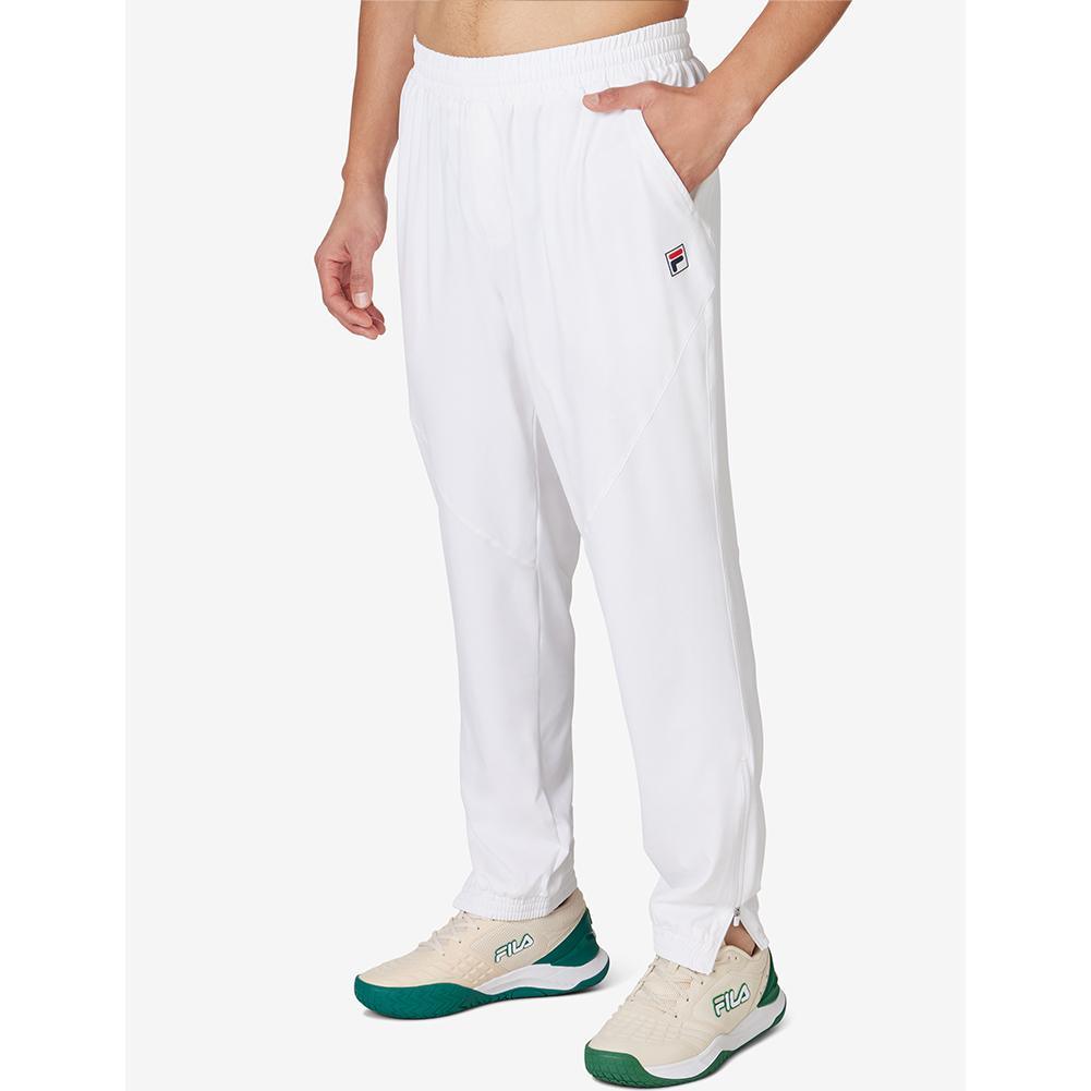 Men's Woven Court Tennis Track Pant White Apparel Fila