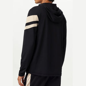 Mens Long Sleeve Tennis Hoodie Black and Angora Apparel Fila