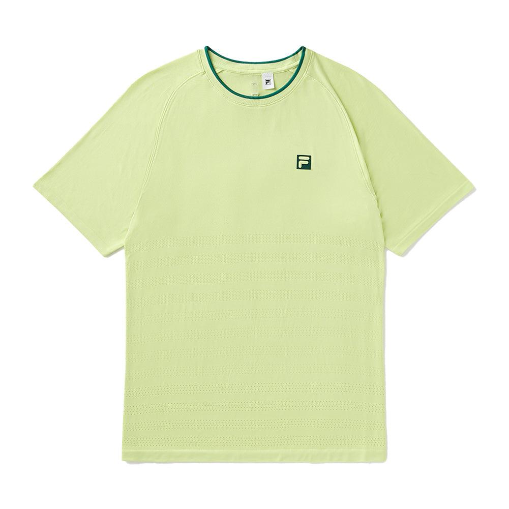 Men`s Center Court Ace Seamless Tennis Crew Shadow Lime and Rainforest Apparel Fila