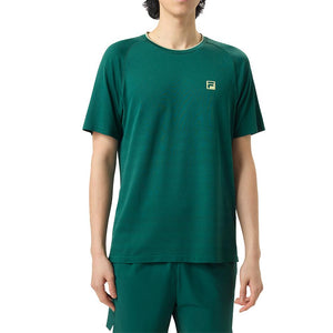Men`s Center Court Ace Seamless Tennis Crew Rainforest and Iceberg Green Apparel Fila